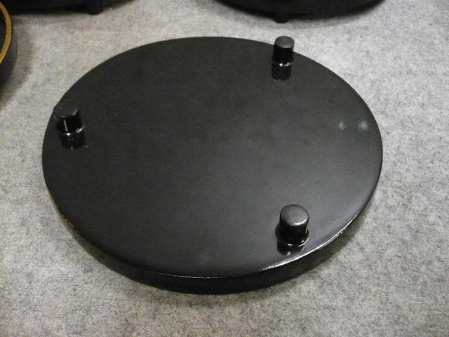 黒塗 金縁 月夜ガラス 足付き 銘々盆 5枚 [B31445]