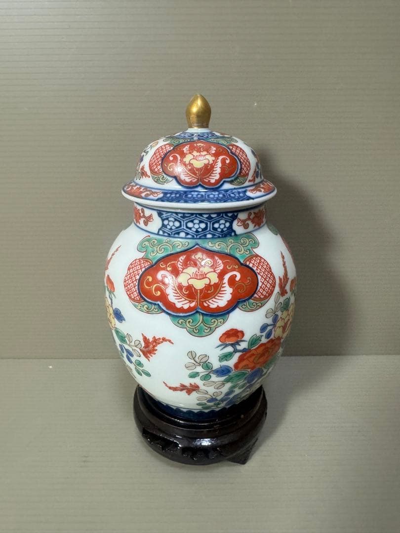 2179  有田焼　古伊萬里　沈香壷　花台付き