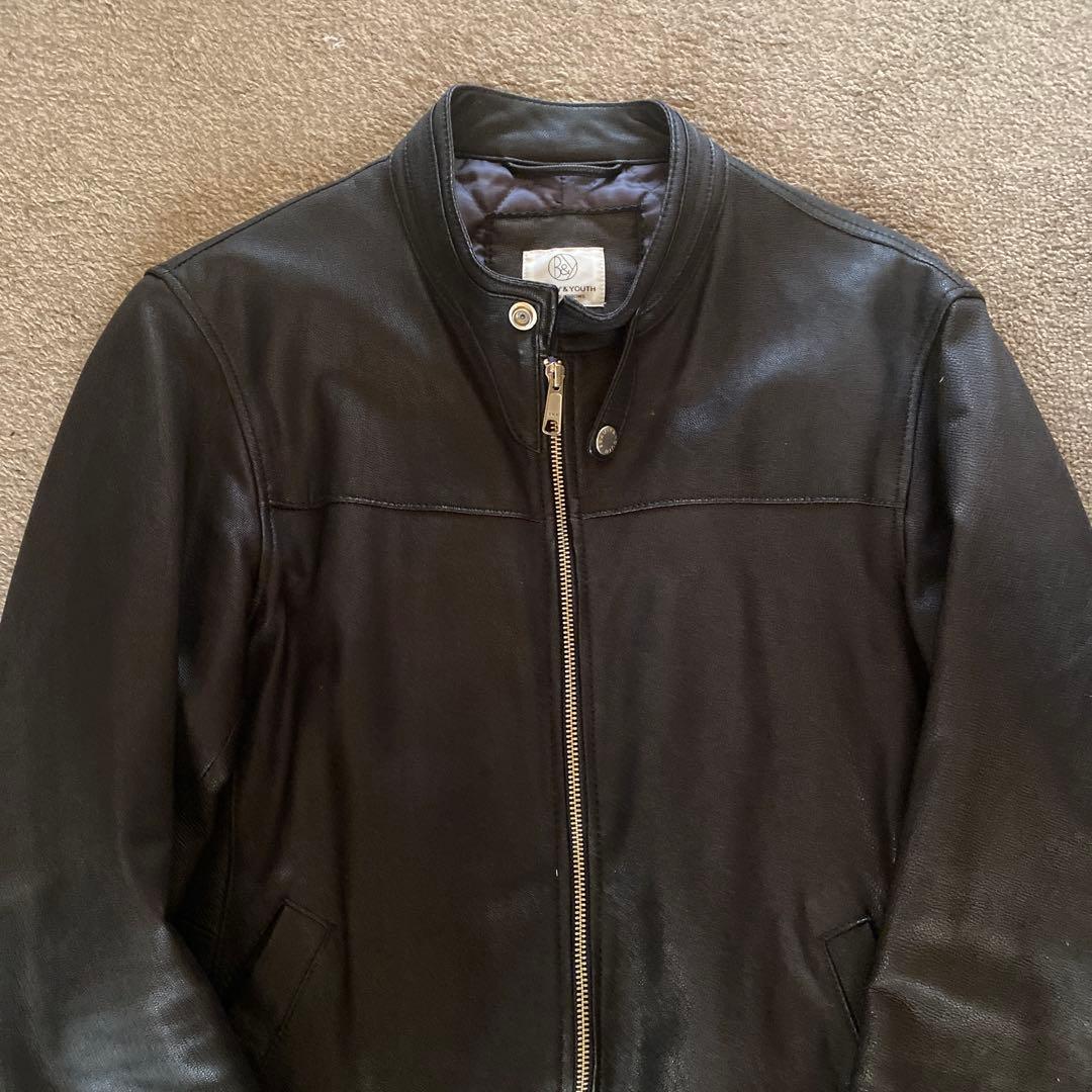 BEAUTY & YOUTH ブラックレザージャケット