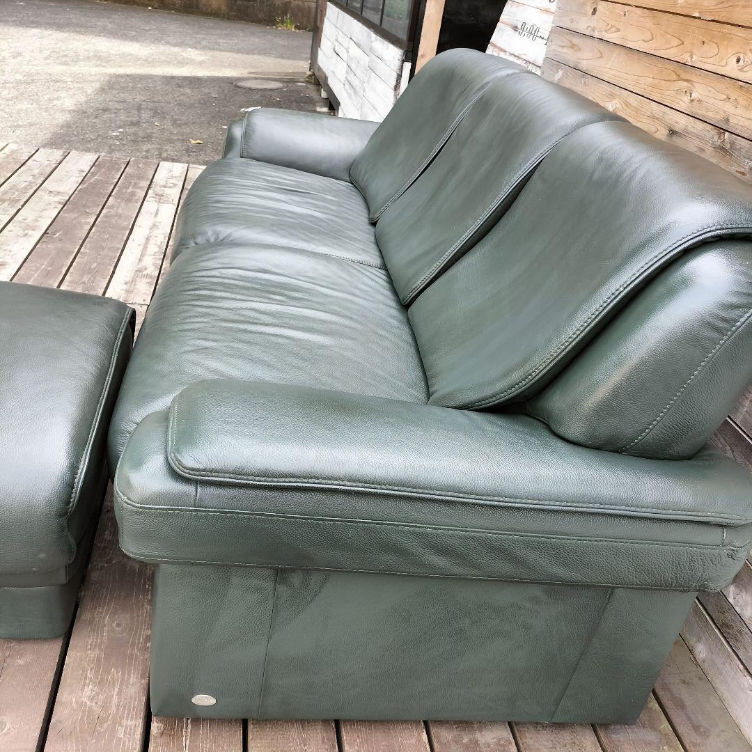 M♦10月セール 良品　IDC大塚取扱 himora３人掛けソファオットマン付き