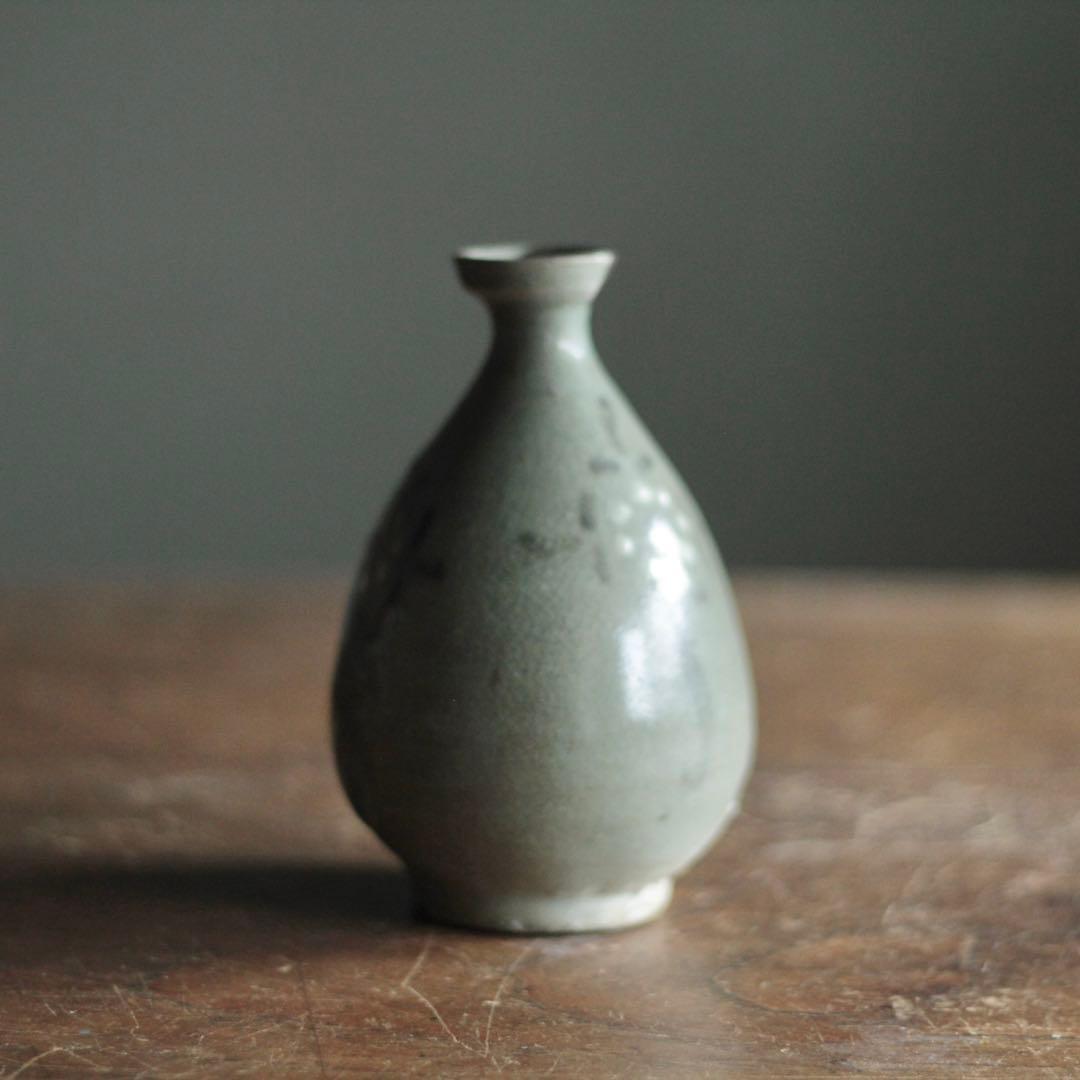 高麗青磁 白黒象嵌 徳利 酒器 古美術 古道具 アンティーク 朝鮮美術 高麗美術