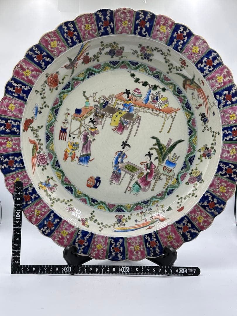 粉彩大皿 康熙辛亥中和堂製 大皿 時代物 骨董品 中國古美術 清時代 置物