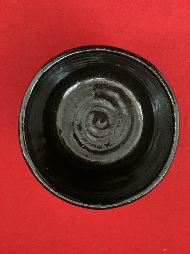 瀬戸焼　筒茶碗　瀬戸黒小原木写　香舟造【新品未使用】