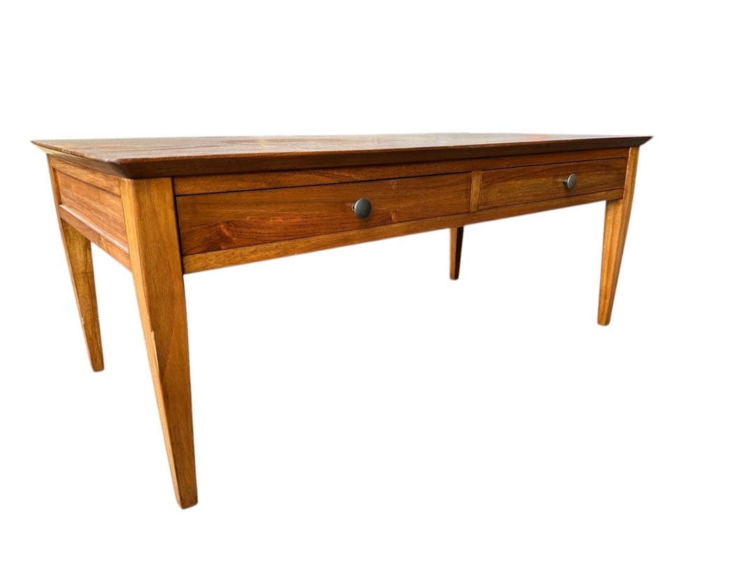 チークスタイリッシュデスク　ロータイプ　ローテーブル