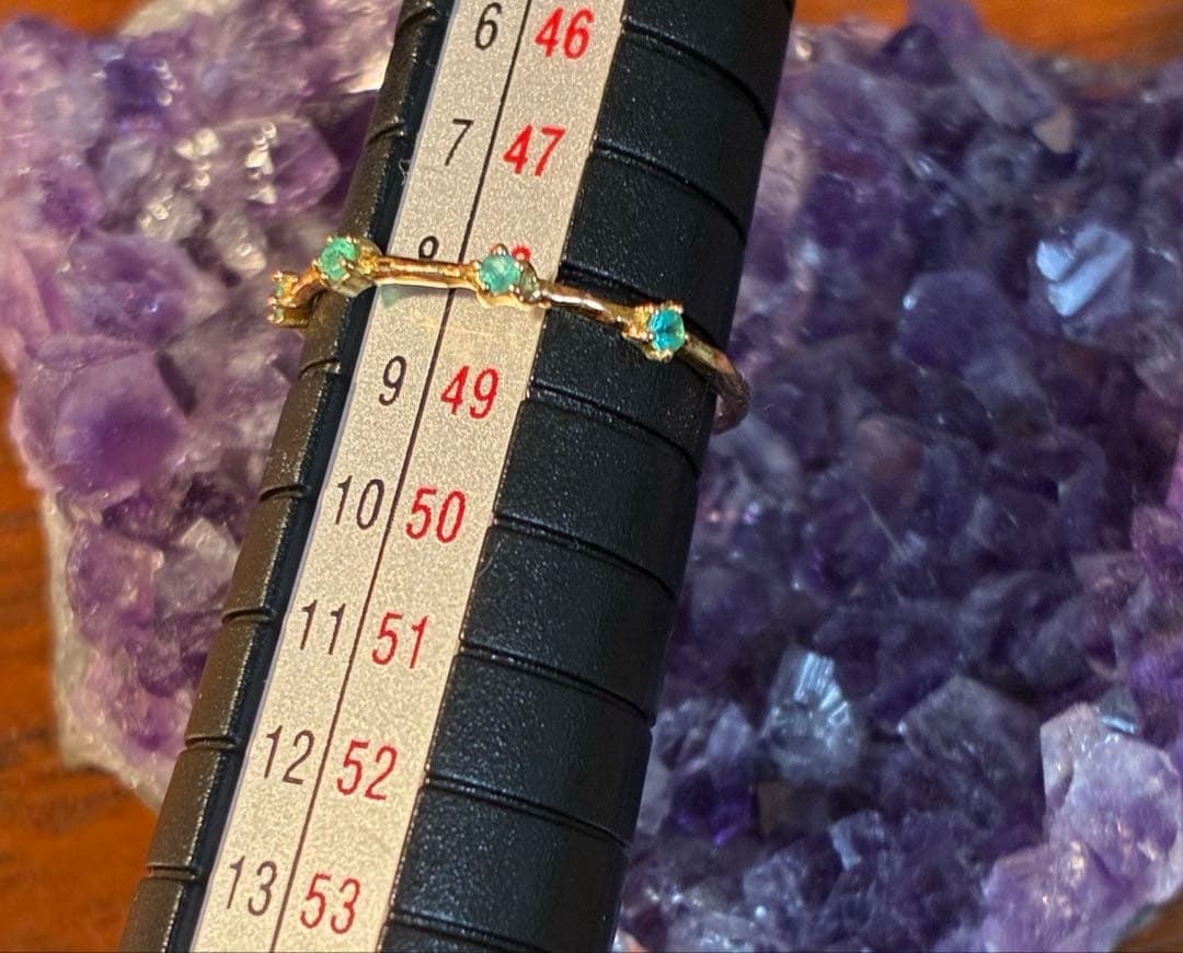 パライバトルマリン 4石リング　8号　K18