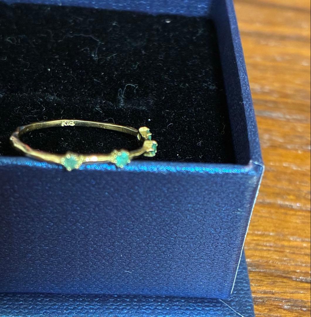 パライバトルマリン 4石リング　8号　K18