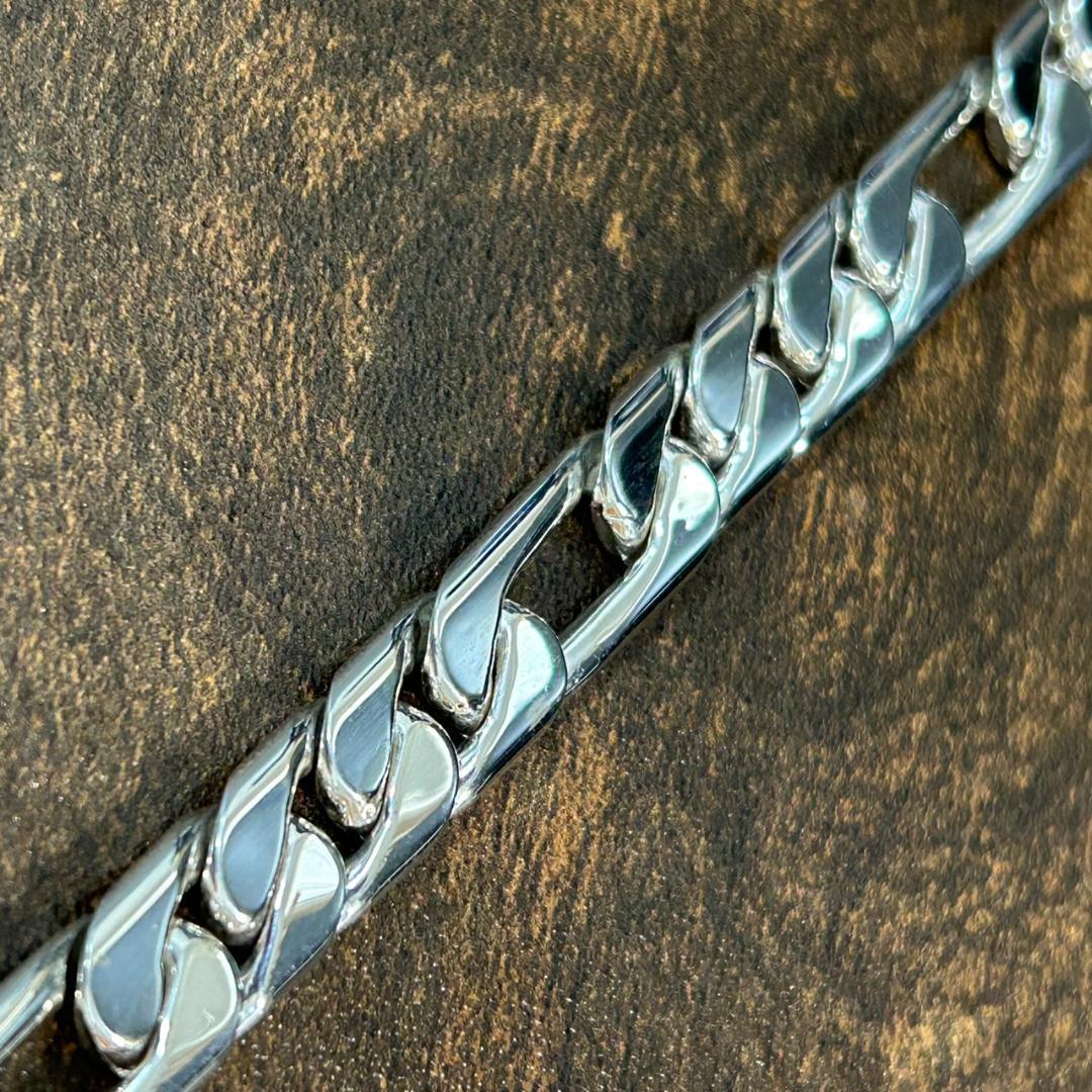 メキシコ Taxco製 シルバー925 フラットカーブチェーンブレスレット