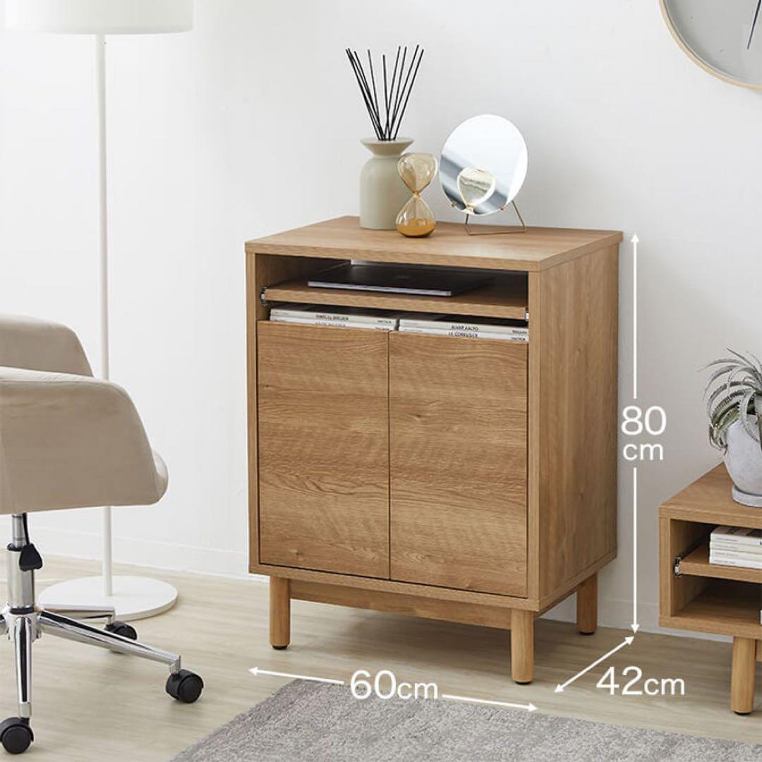 極美品 LOWYA パソコンデスク 収納付き 日本製