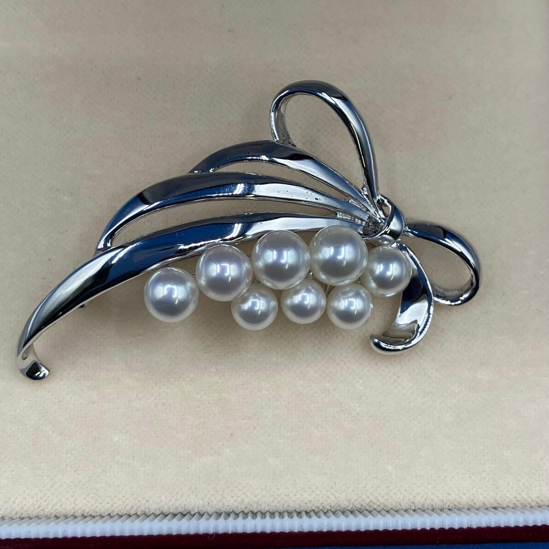 MIKIMOTO真珠島　ブローチ　シルバーパール