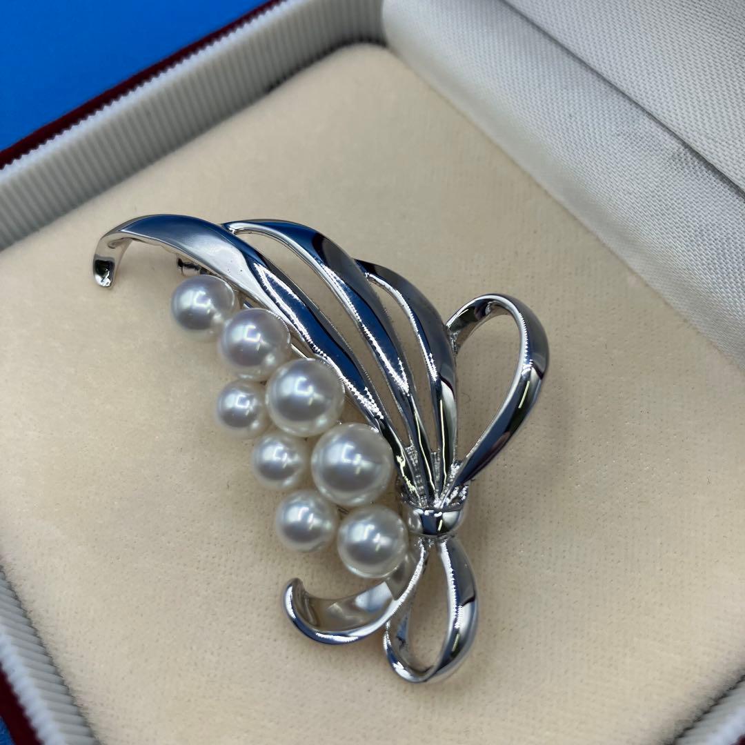 MIKIMOTO真珠島　ブローチ　シルバーパール