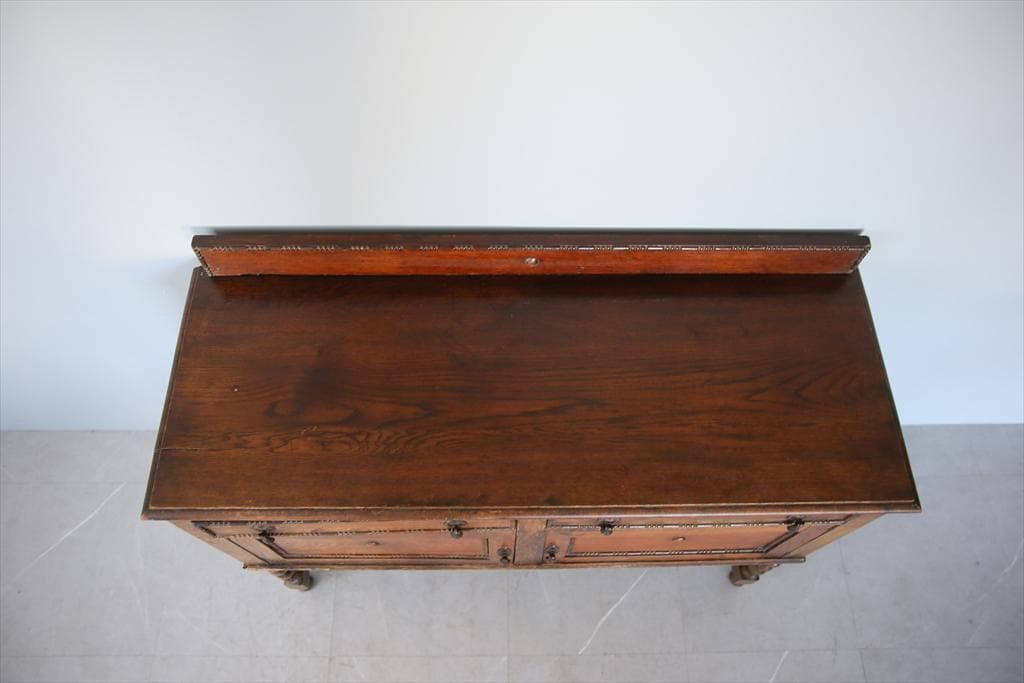 英国アンティーク木製サイドボード/キャビネット/チェスト/飾り棚(92-108)