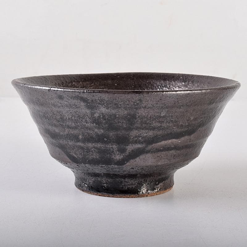 茶道具　川喜田半泥子作　黒釉　茶碗　書付共箱　M　R7853