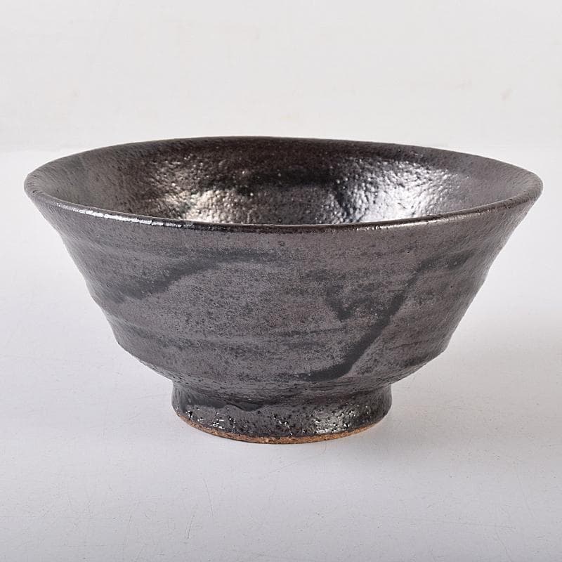 茶道具　川喜田半泥子作　黒釉　茶碗　書付共箱　M　R7853