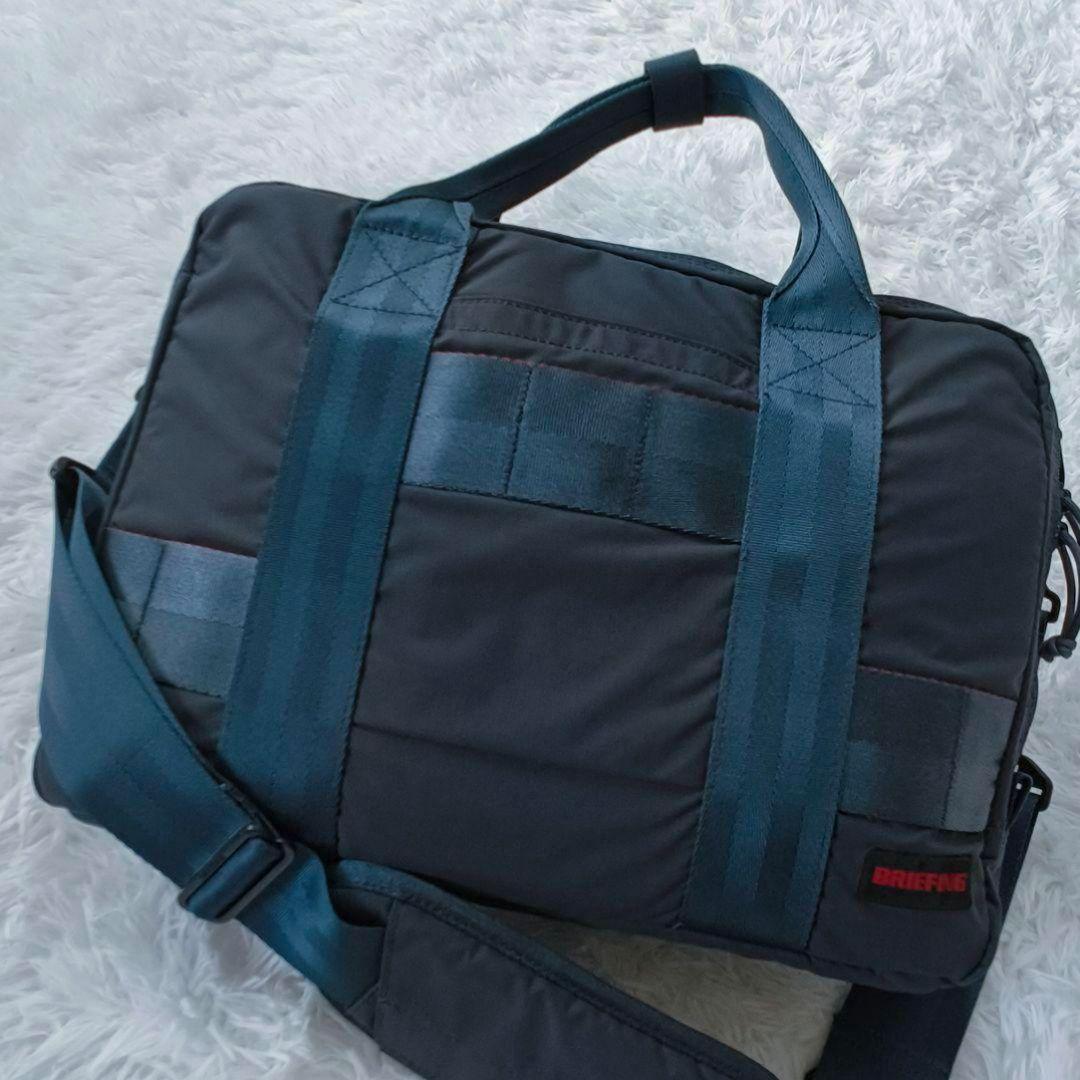 美品　ブリーフィング　 ビジネス　ショルダー　ハンド　ネイビー　2way　A4