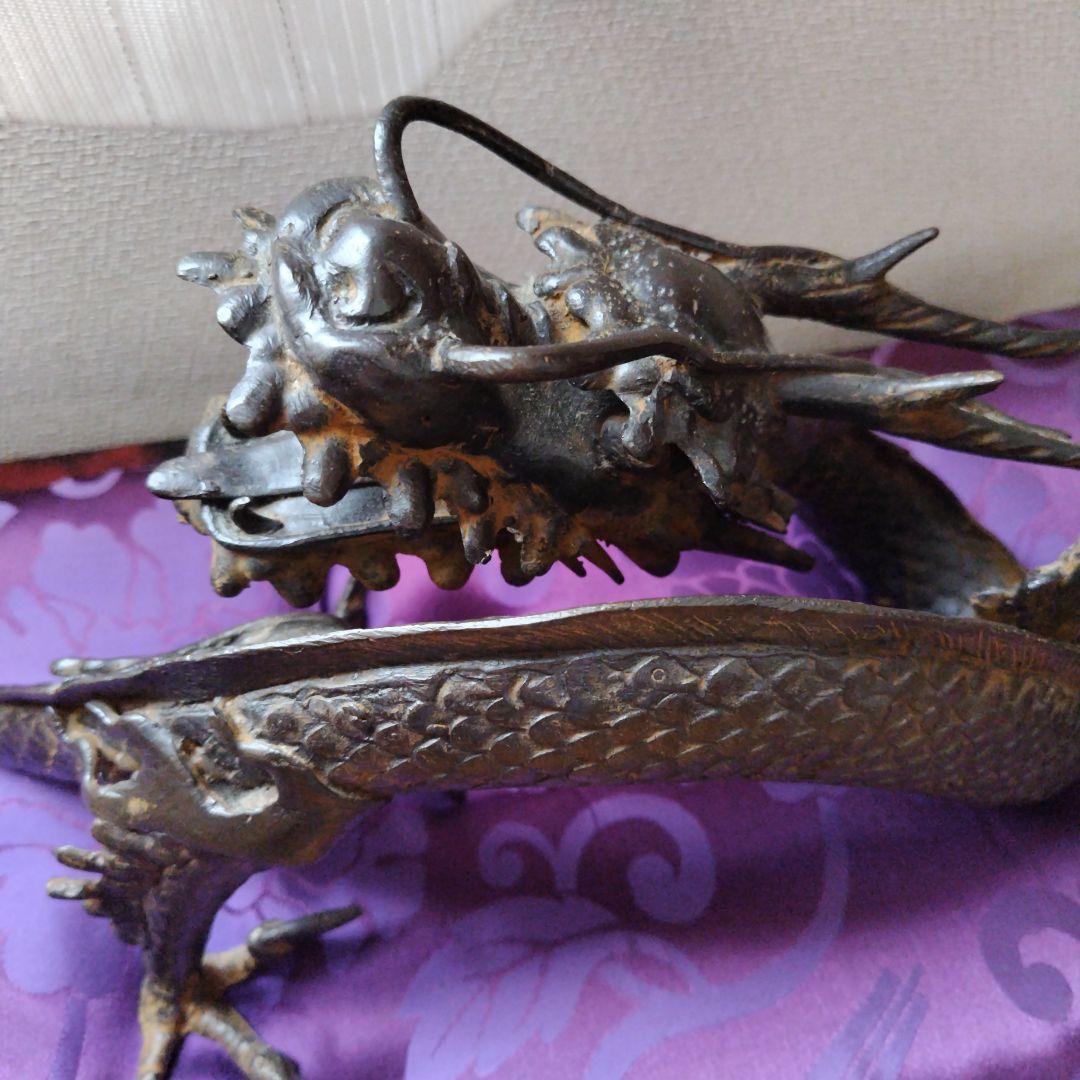 蒼*ウ様 鉄製　龍の置物　５０センチビッグサイズ　台付