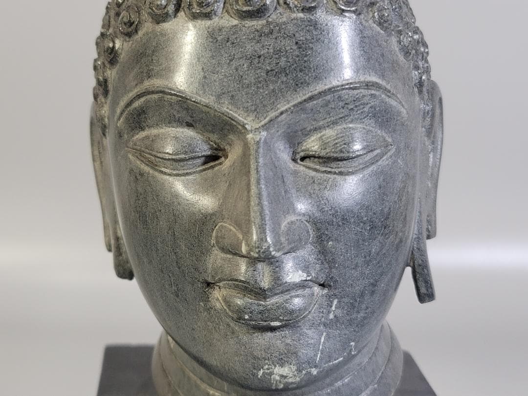 石仏 仏頭 置物 在銘 DT421