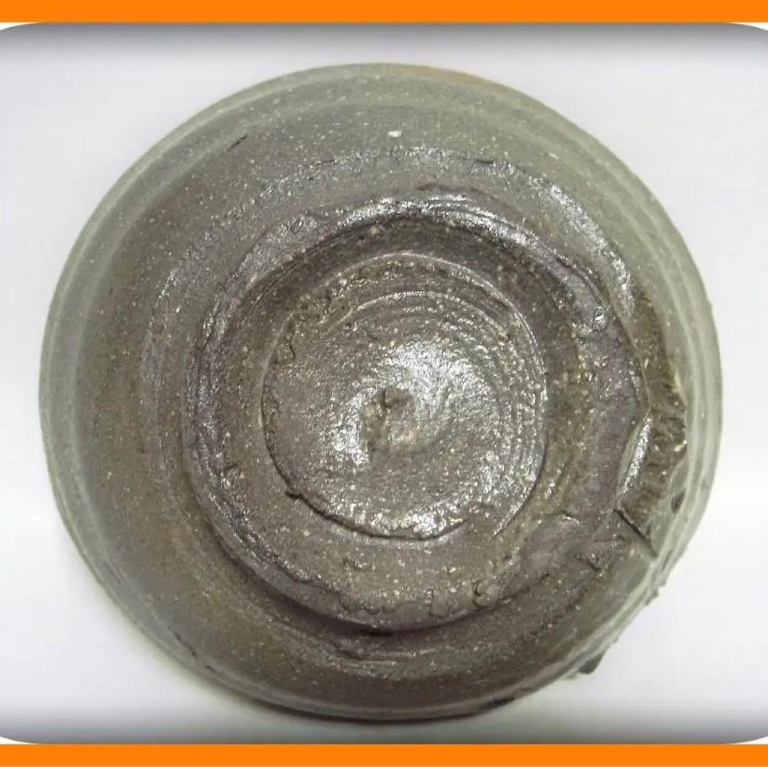 428『灰釉茶碗 共箱』良二　/骨董品 古美術 古玩 アンティーク