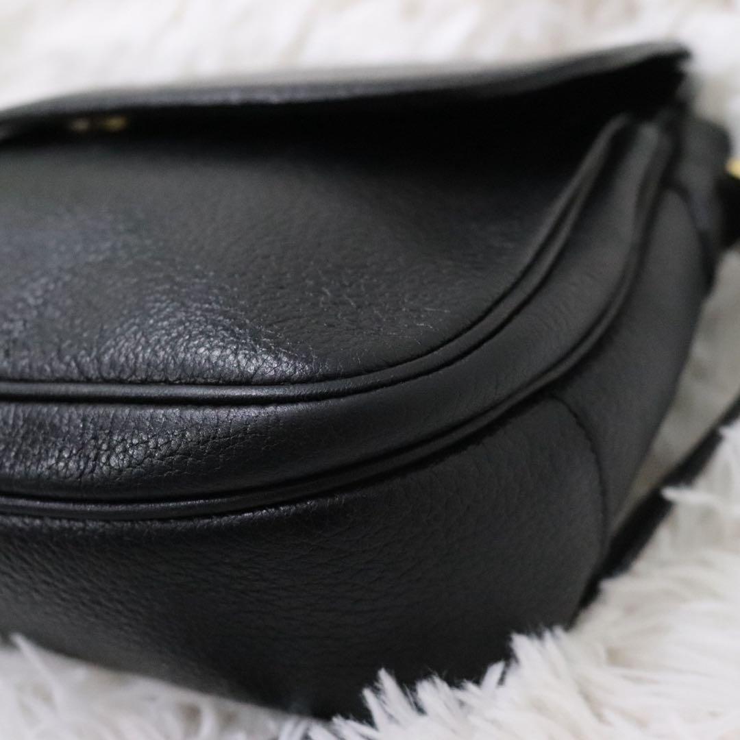 BURBERRY バーバリーズ ショルダーバッグ シボ革レザー ノバチェック黒