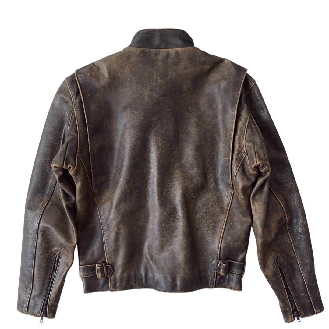 舶来堂 シングルライダース ジャケット 革ジャン ブラウン バイク ビンテージM