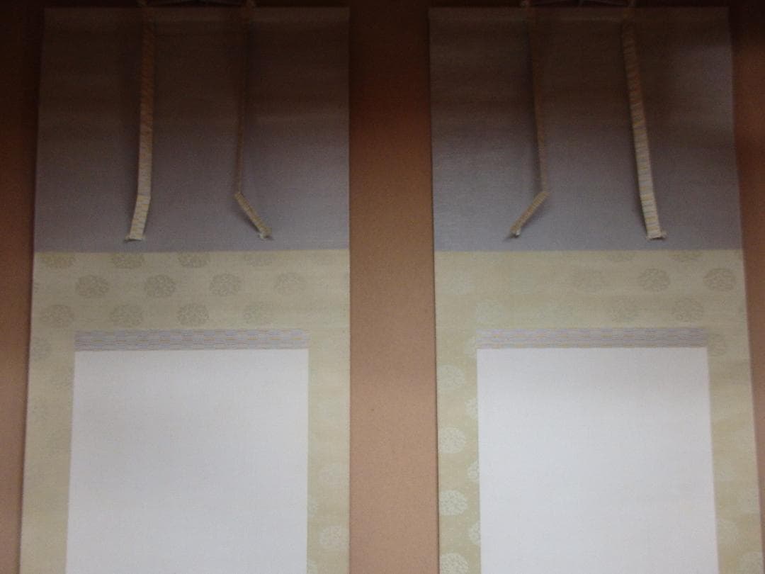 日本画家　野元琴畝『端午清節』双福　掛け軸　絹本　共箱　直筆保証