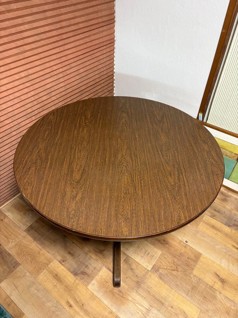 キツツキ　飛騨産業　昭和レトロ　ヴィンテージ　ダイニングテーブル　丸テーブル