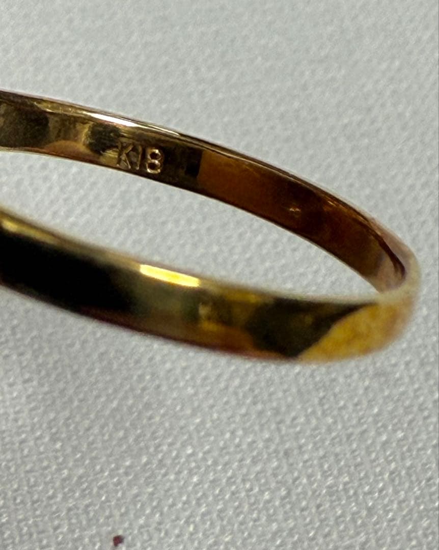 K18 ガーネット　ダイヤ　リング　アンティーク