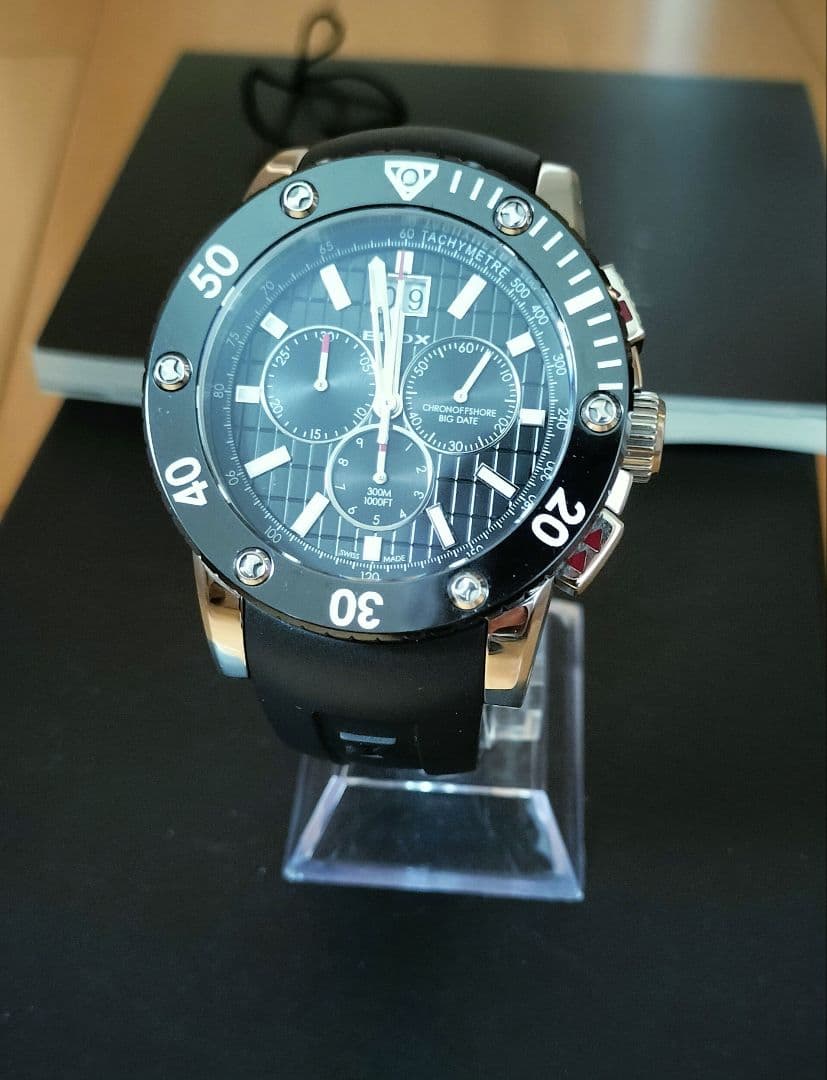 エドックス EDOX クラスワン クロノオフショア ビッグデイト クォーツ　訳有