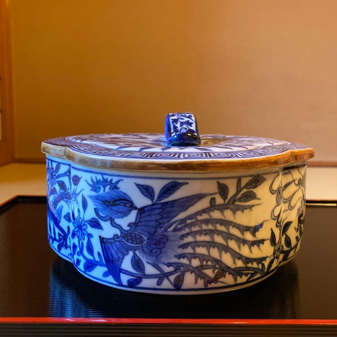 茶道　食篭　染付　京焼