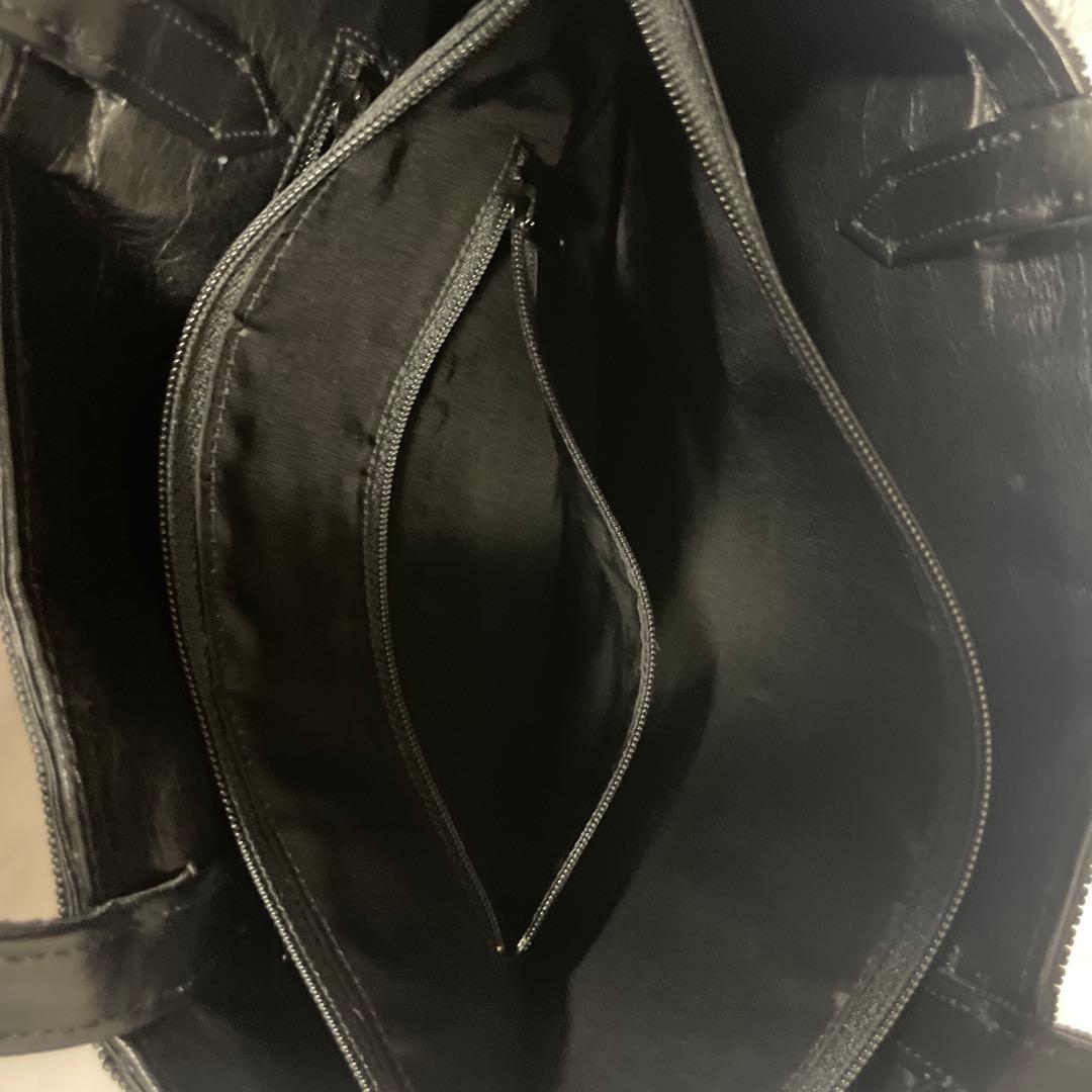 柏ビーズ　黒の波模様　フォーマルバッグ