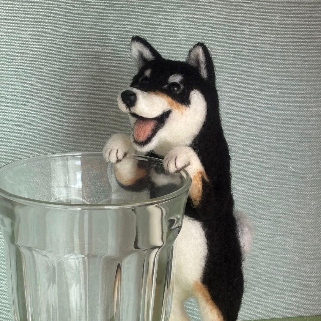 柴犬　黒柴　羊毛フェルト　ハンドメイド　No.104