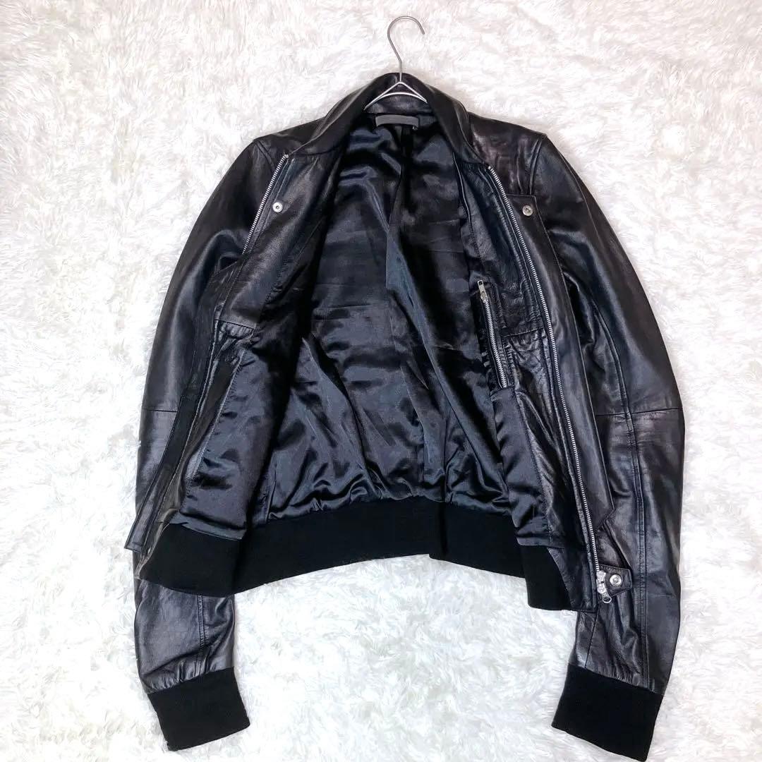 EKAM エカム ✨ 襟付き シングルライダースジャケット レザージャケット L