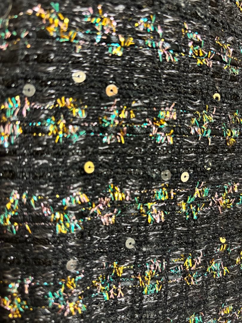 charmant sac ブラック　ラメ、スパンコール付き巾着バッグ