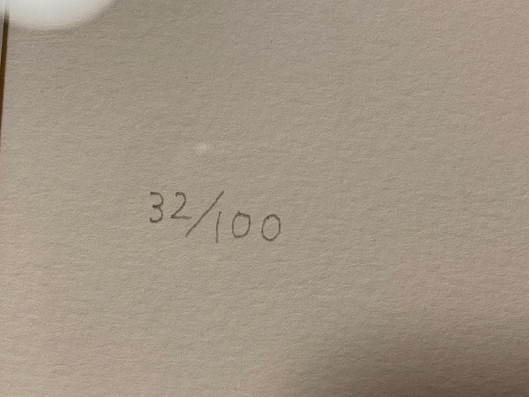 「真作」天野喜孝「朱夏花－あかいはな－」額装　版画　32/100　直筆サイン入り