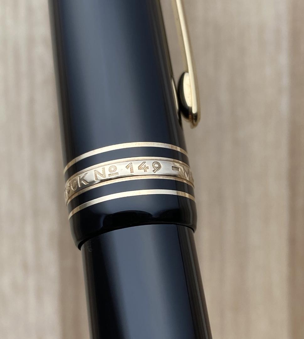 美品 モンブラン 149 18K (F) 細字 750 ゴールド 吸入式 万年筆