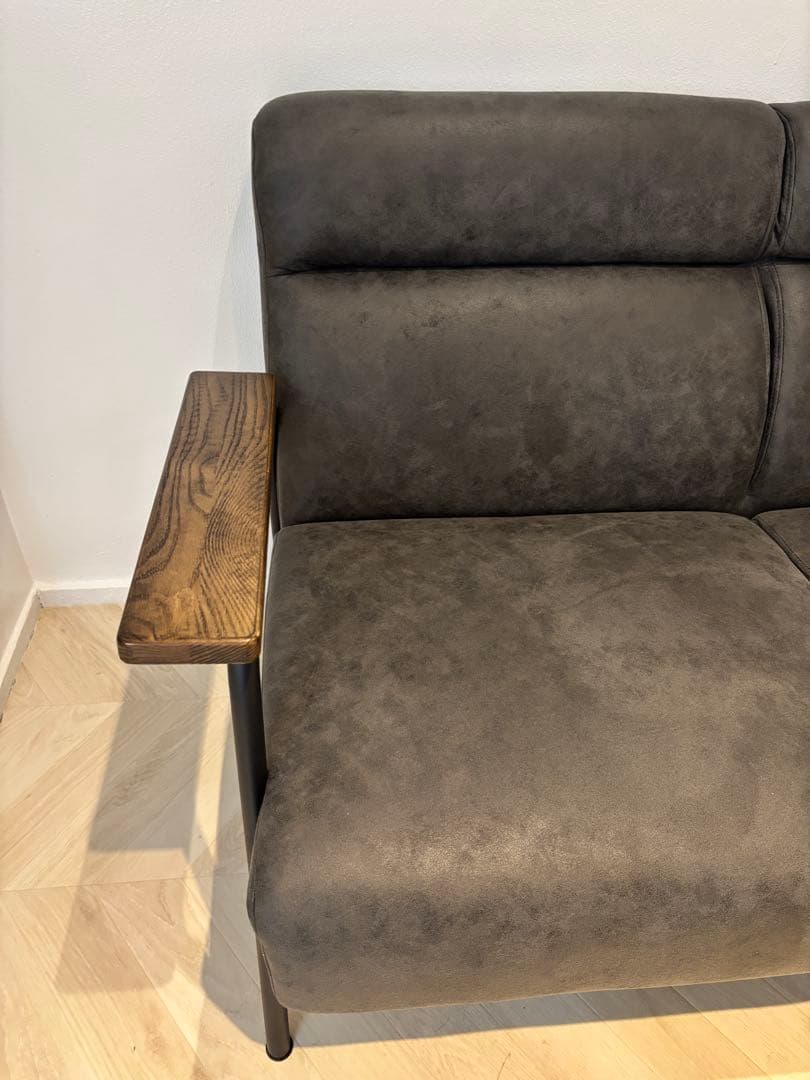 ダークグレー 合成皮革 ソファ