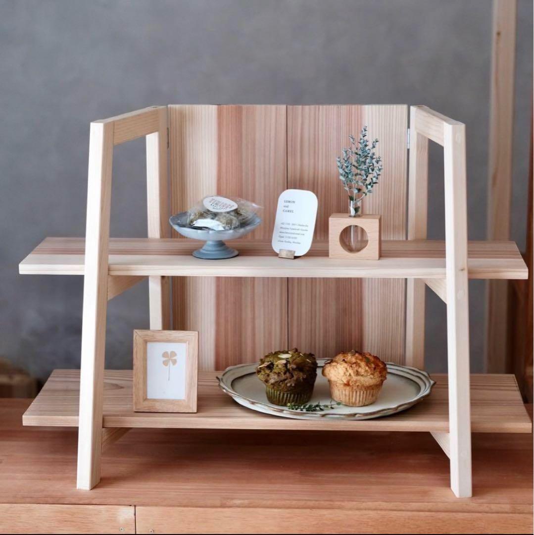 【週末割引】イベント什器　軽量　2段　マルシェ　ディスプレイ　折りたたみ