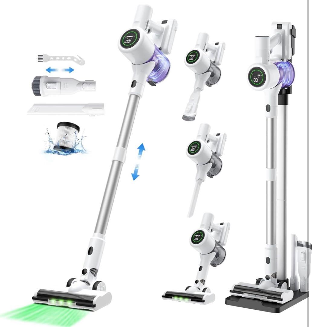 掃除機 コードレス 除菌機能搭載 75Kpa真超強力吸引 置くだけ充電スタンド