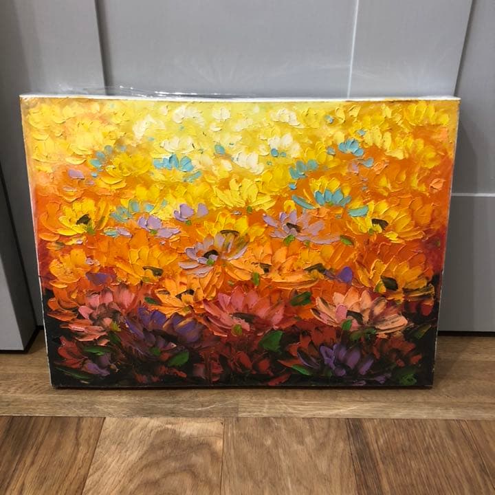 油絵アート（orange flower）