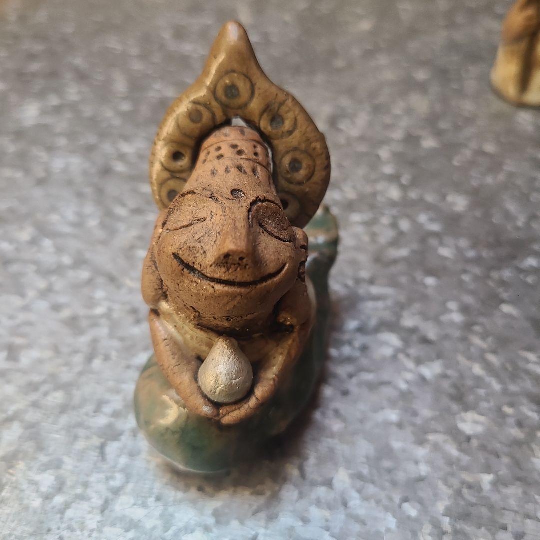 小さな神様　作家モノ　縁起物　雲　珠　タイ　インド　２個セット