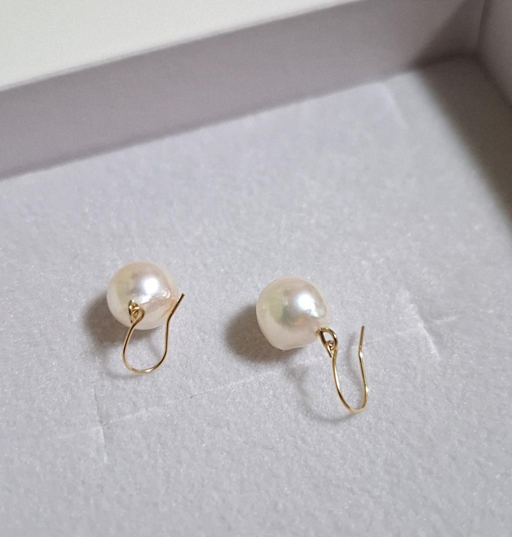 k18 あこや真珠 フックピアス