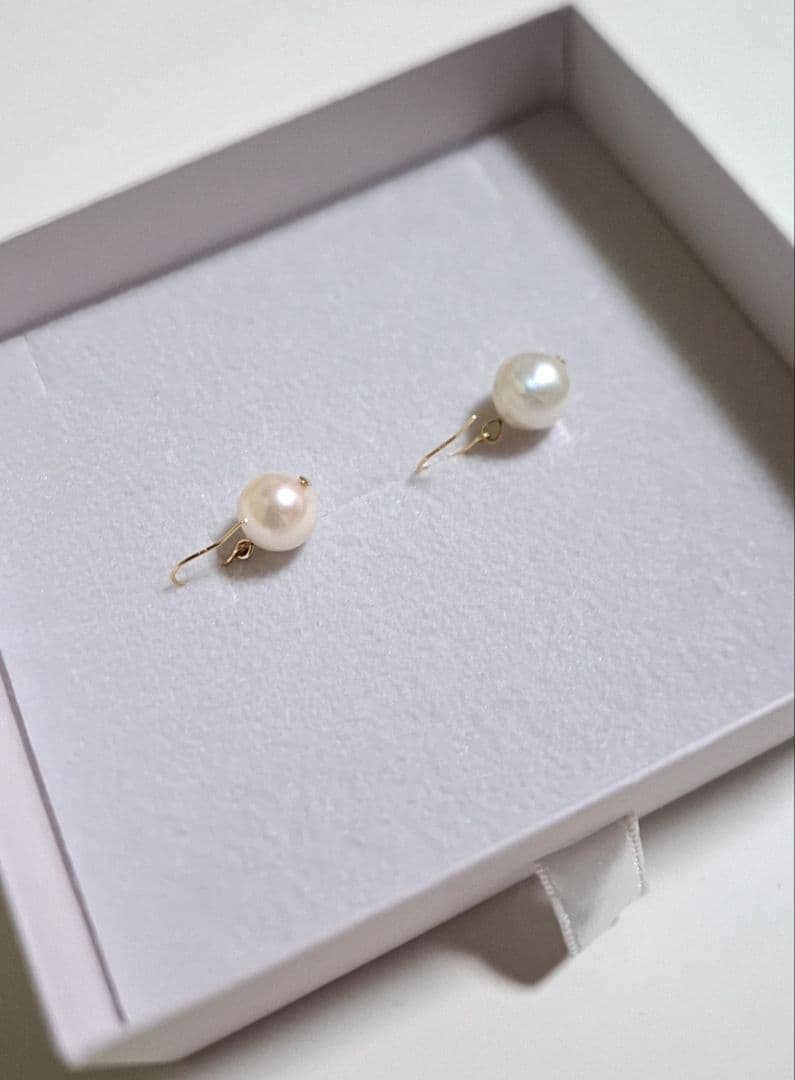 k18 あこや真珠 フックピアス