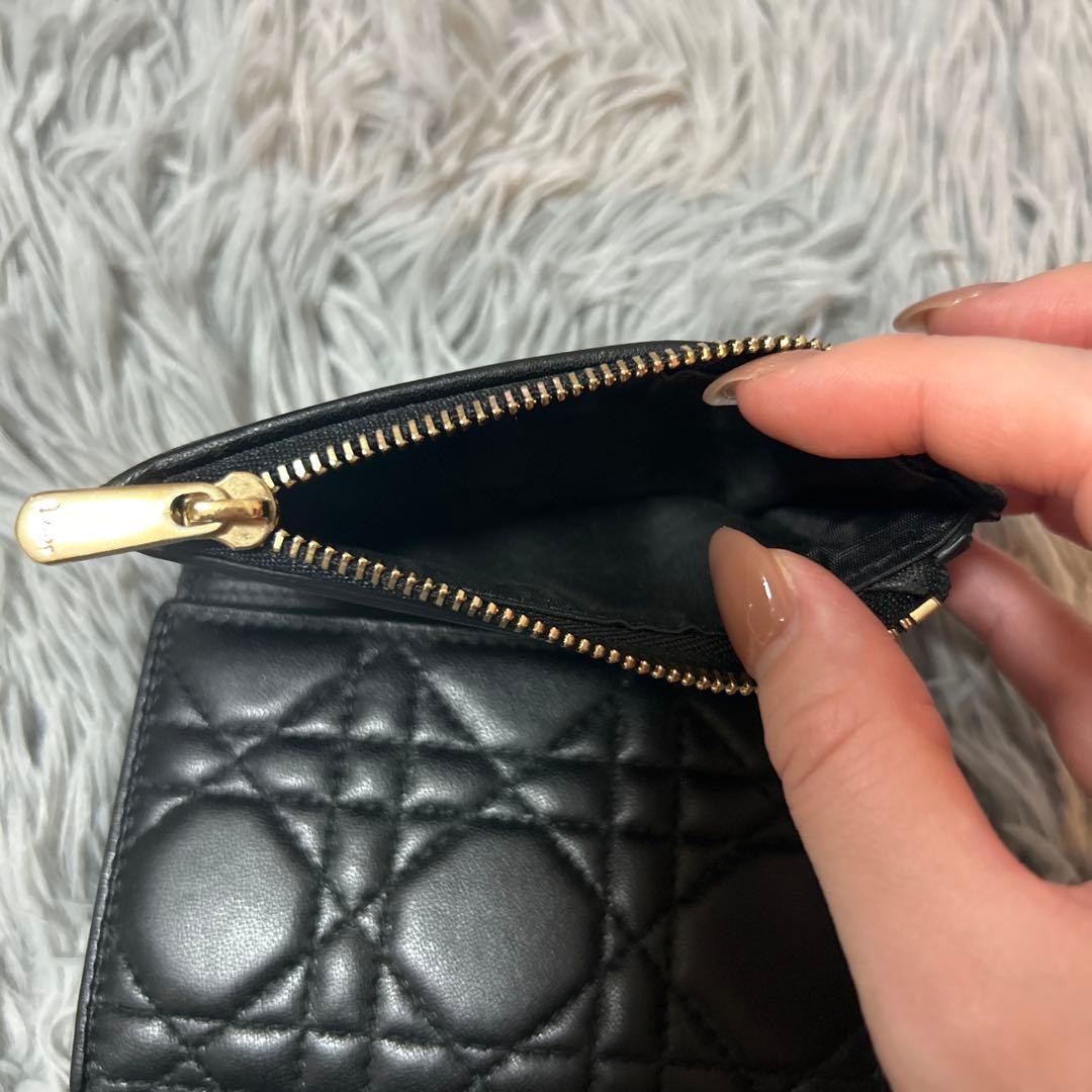 Christian Dior ブラック 三つ折り財布