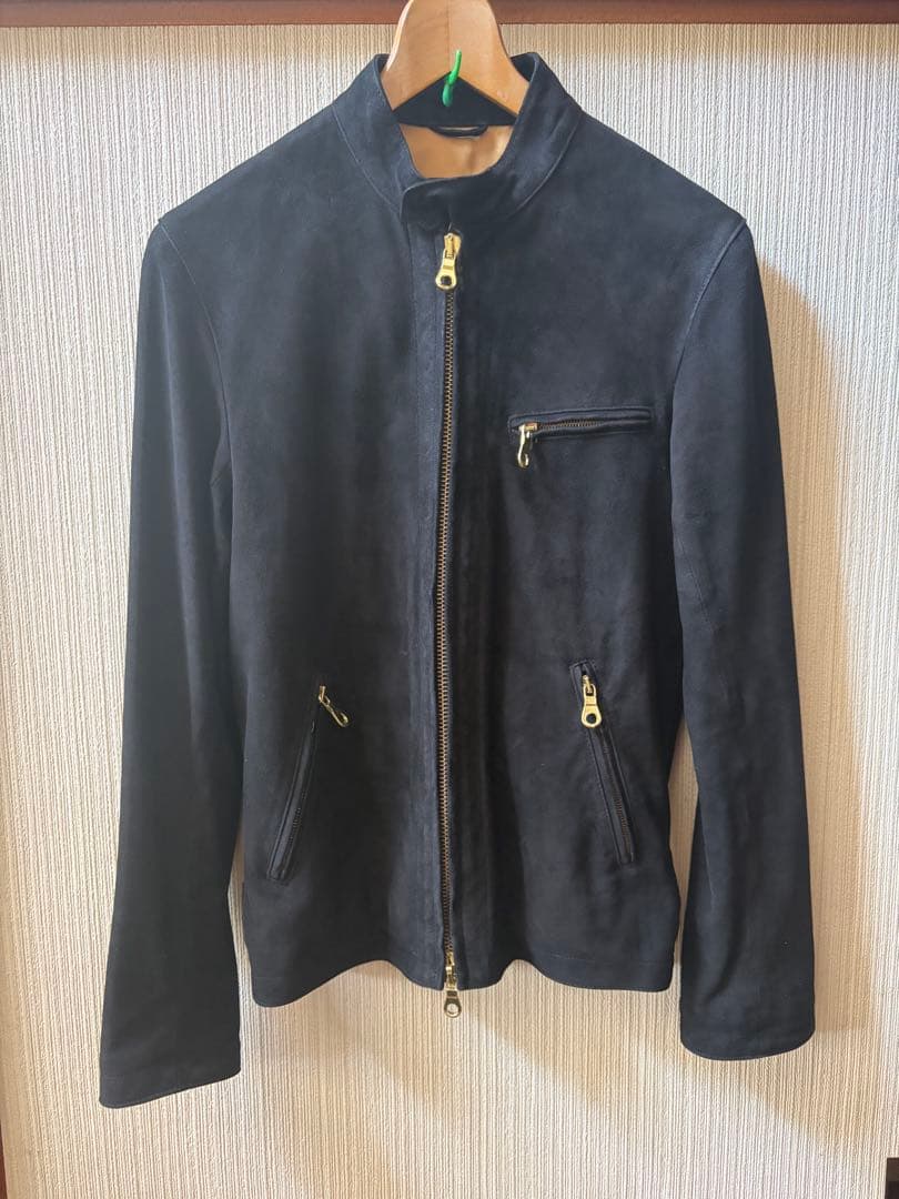 CINQUANTA / スエード スタンドカラー シングルライダースジャケット