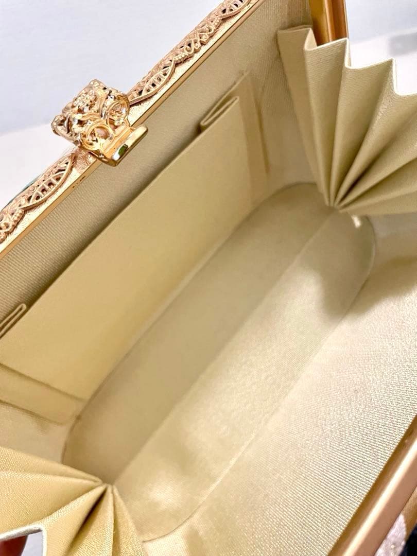 花柄 京都　西陣織　正絹　和装用バッグ　結婚式　成人式　パーティー