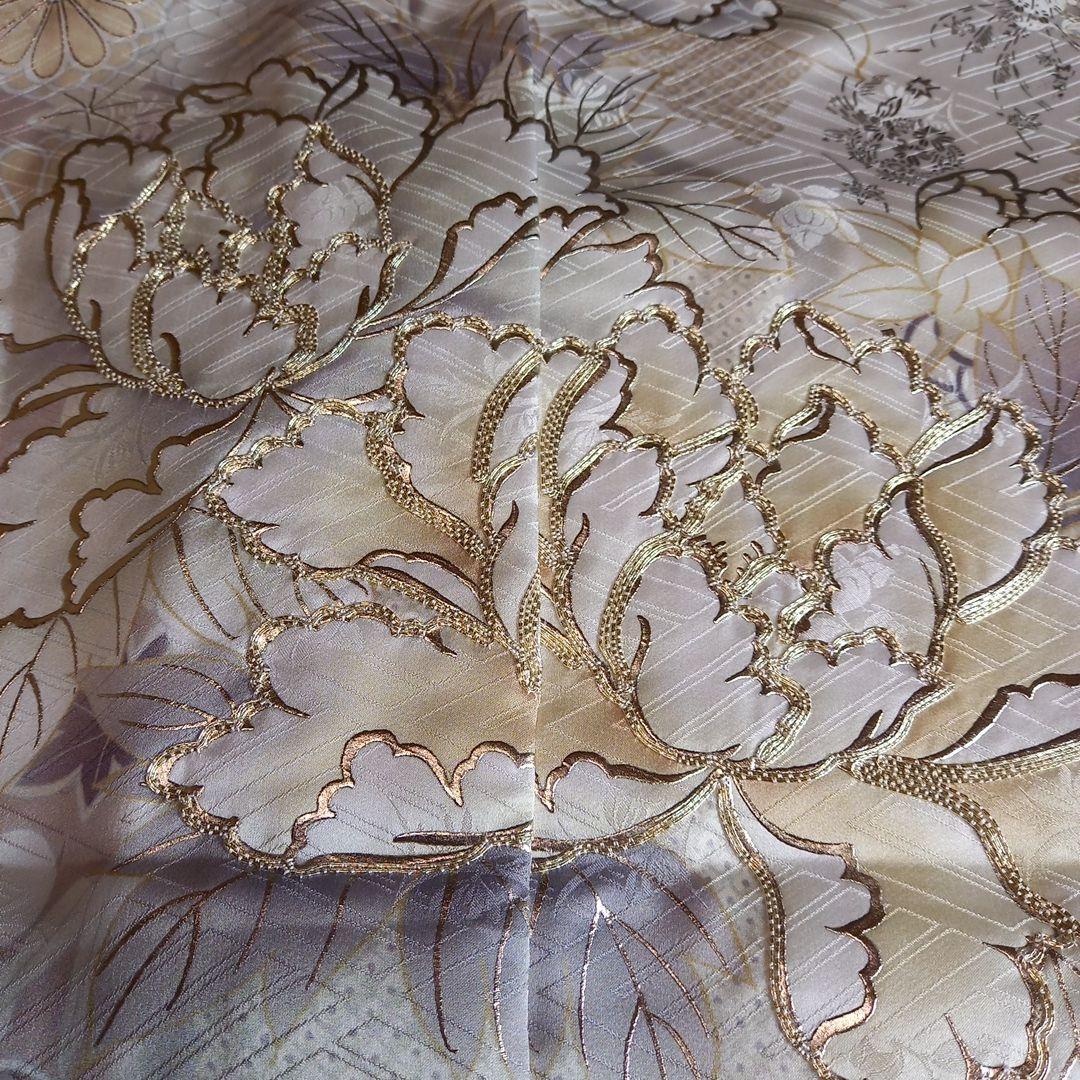 正絹振袖　京友禅　未仕立て品