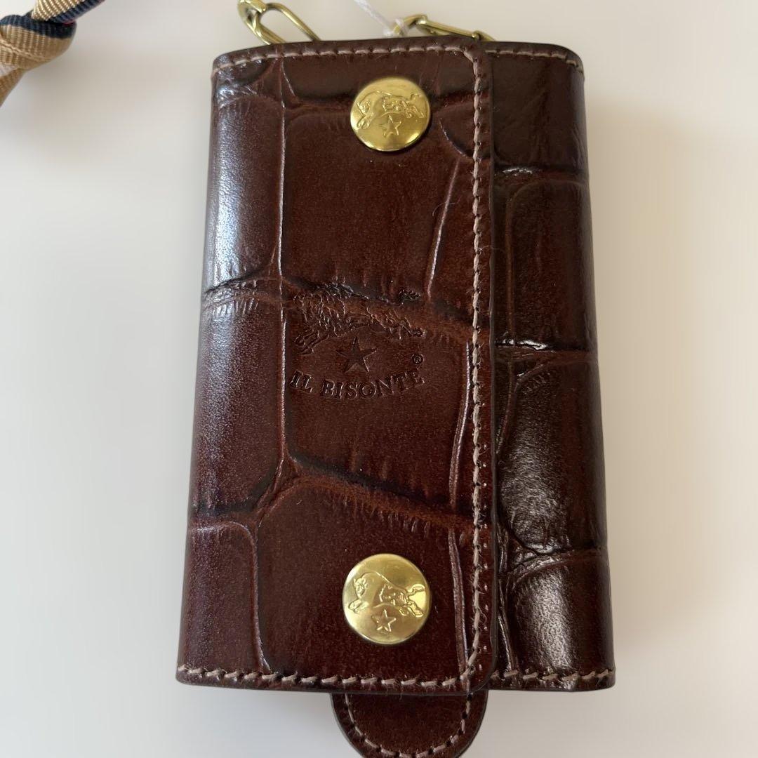 新品　IL BISONTE イルビゾンテ　キーケース　レザー　クロコ型押し　6連