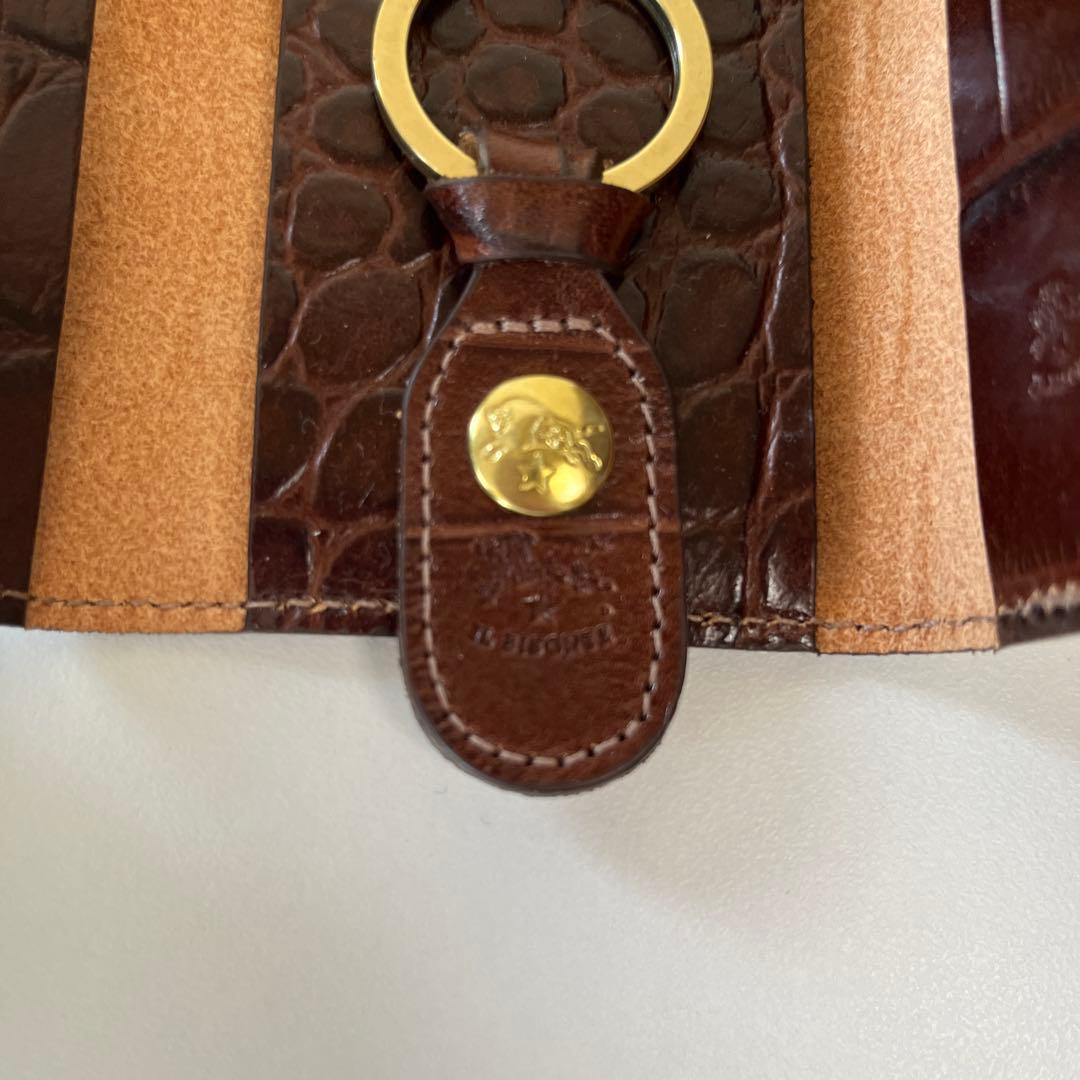 新品　IL BISONTE イルビゾンテ　キーケース　レザー　クロコ型押し　6連