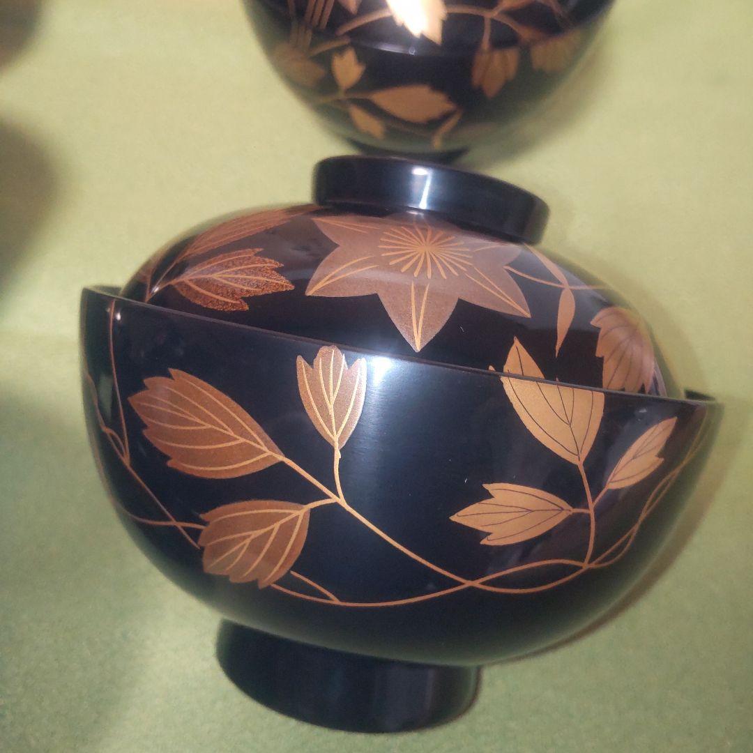 輪島塗 吸い物椀 鉄線 蒔絵 前田定治郎謹製 椀 蓋付 御椀