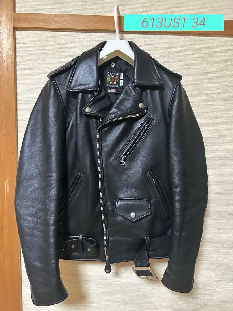 美品 Schott ワンスター ライダースジャケット 613UST 34サイズ