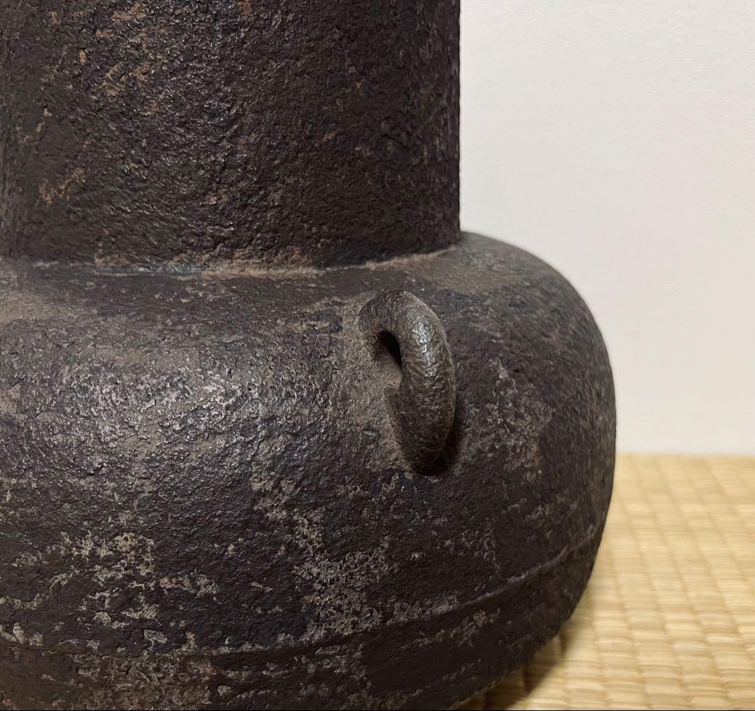 【江戸前期】甑口撫肩釜　江戸幕府御用釜師　名越弥五郎作